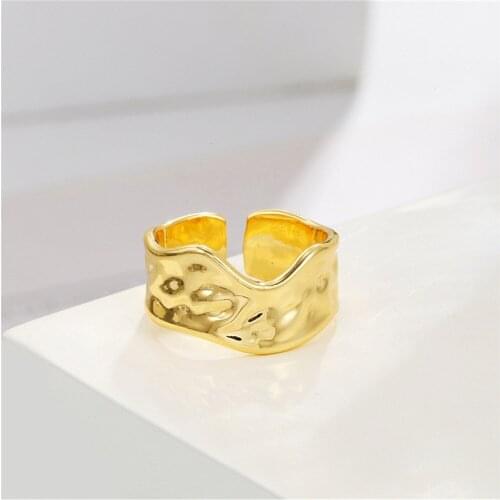 Anomaly Volcanic Lava Rings For Women And Men Korean Jewelry Gold Color Vintage Chunky Bagues Adjustable Rings