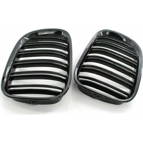 1 Pair Car Grille Gloss Black M Look ABS Dual Slat Vehicle Grille 51117184151 51117184152 for BMW 7 Series F02 09-15