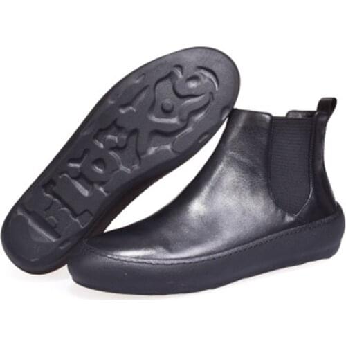 Bmante Men Boots Winter Genuine Leather Trainers Slip On Ankle Boots High Top Plats Shoes Autumn Gothic Dark Owen Sneakers