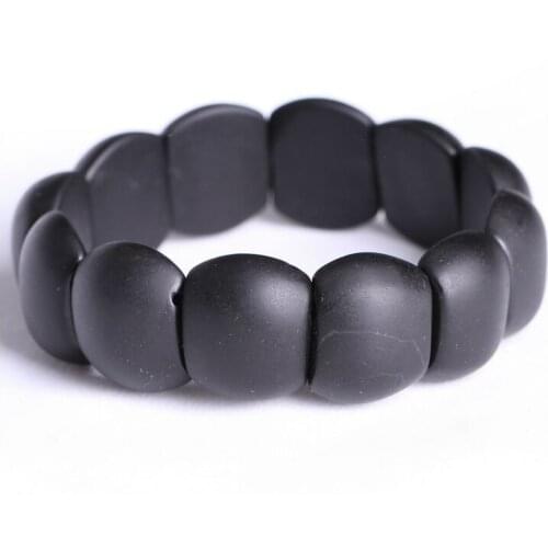 Hand row brief bracelet health care 100% Real Natural black jade stone needle byanshi bianshi SI Bin Shandong provice