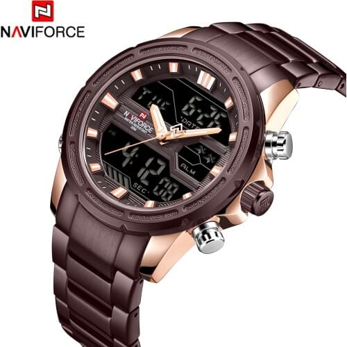 NAVIFORCE Men Quartz Analog Watch Luxury Fashion Sports Waterproof Wristwatch Steel Male Watches Clock Relogio Masculino NF9138