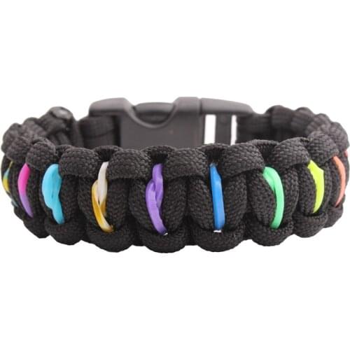 Colorful Parachute Cord Handmade Outdoor Emergency Survival Paracord Bracelet