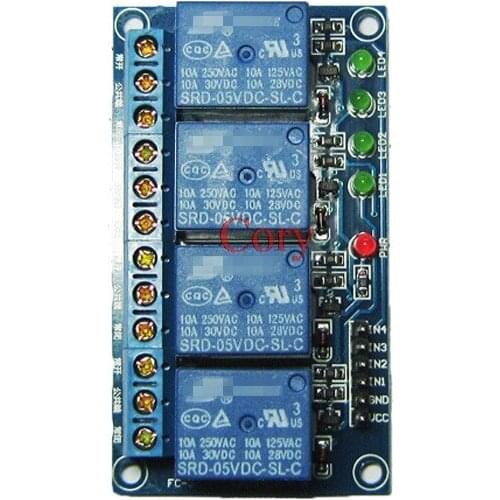 Electronic SRD-05VDC-SL-C 4 Channel DC 5V 12V 24V Coil High Lever Power Relay Module