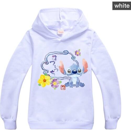STITCH Fall Clothes for Kids Cotton Hot Selling Childrens Sweater Hoodie Teenage Hooded Girls Shirt Boys Tshirt
