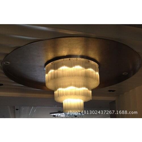 Villa crystal chandelier Duplex floor atmosphere luxury restaurant round three-story crystal chandelier lights led lighting