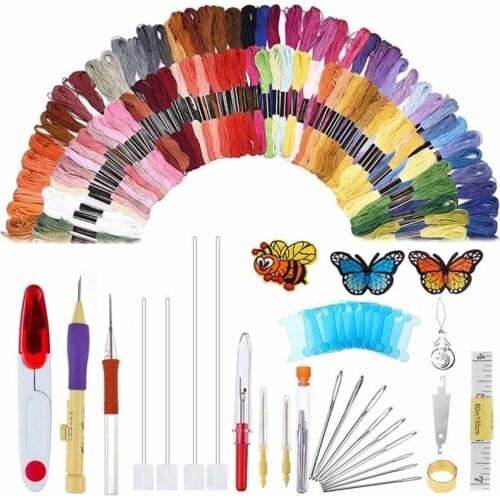 Needle Embroidery Poke Needles Magic Sewing Kit Pen DIY Braid 136pcs OPP Bag Packaging Handmade Cross Stitch Line