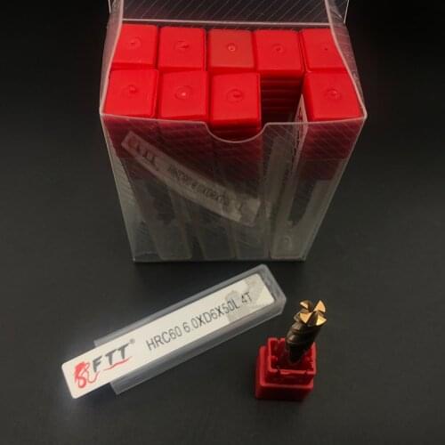 10pcs 6mm 4 Flutes HRC60 6x6x50L Tungsten Carbide Square Flat End Mills Spiral Bits CNC Endmill Router Bit