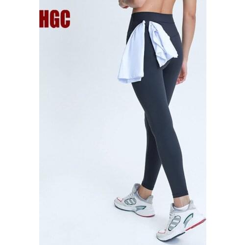 HGC 2021 Leggings Sport Women Fitness Squat Proof Naked-feel Yoga Pants Soft Elastic Gym High Waist Wholesale Workout Tights