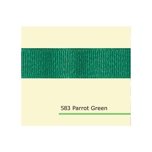 1-1/2" inch (38mm) silver metallic Parrot Green grosgrain ribbons