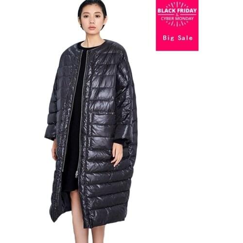 Plus size European fashion brand bat sleeve coat 2020 womens winter duck down jacket X-longer thicker warm down jacket wj1534