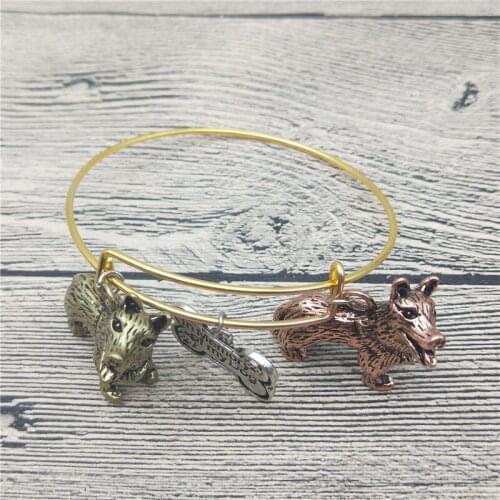 Trendy New Pembroke Welsh Corgi Bangles Cute Pembroke Welsh Corgi Dog Bangles Bracelets Fashion Animal Pet Jewellery