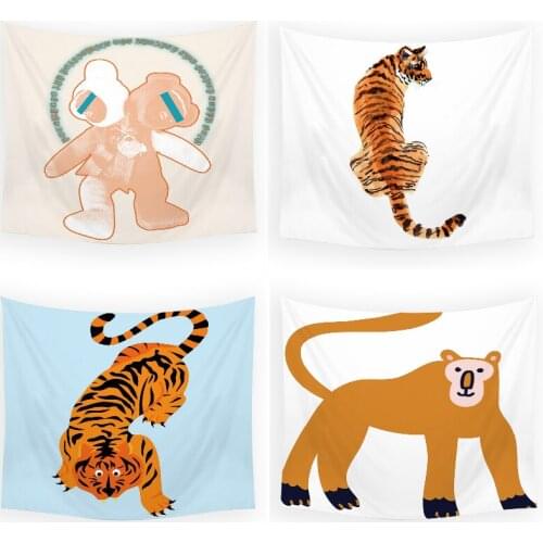 Cartoon anime tiger tapestry aesthetic home decor college dorm boho wedding decor home decoration wall wall tapestry forest home