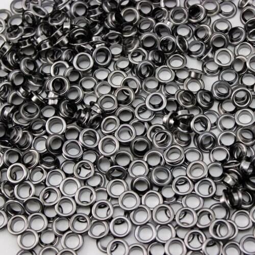 300set 6mm eyelet Black Nickel metal copper eyelets buttons clothes accessory handbag findings