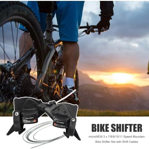 MTB Bike Shifter Lever Set with Shift Cables Biking 3 x 7/8/9/10/11 Speed Gear Portable Dustproof Cycling Parts for microNEW