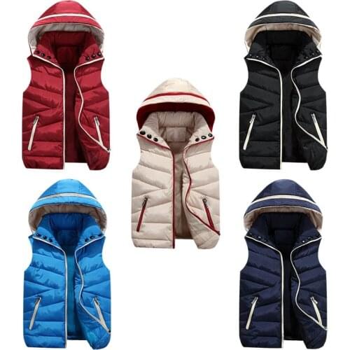 Parent-Child Matching Family Outfits Hooded Child Waistcoat Baby Boys Solid Color Vest Kids Jacket Children Outerwear For Girls