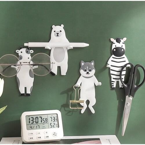 Cute Animal Dog Bear Shape Wall Door Clothing Hooks Key Holder Coat Hanger Home Storage Organzier Bathroom Accessories For Bag
