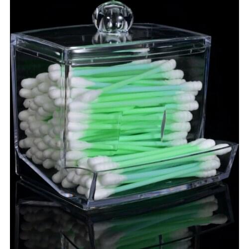 Desktop Storage Boxes Crystal Acrylic Cotton Swabs Storage Box For Cosmetics Sample Lipstick Cotton Pads Transparent