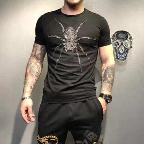 2020 new mens design T-shirts selling high quality beaded short sleeve T-shirts mens street casual T-shirts