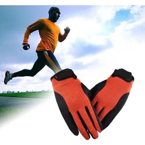 1 Pair Full Finger Gloves Breathable Antiskid Ice Silk Mesh Men Cycling Fitness Climbing Outdoor Training Sport Gloves for Gym