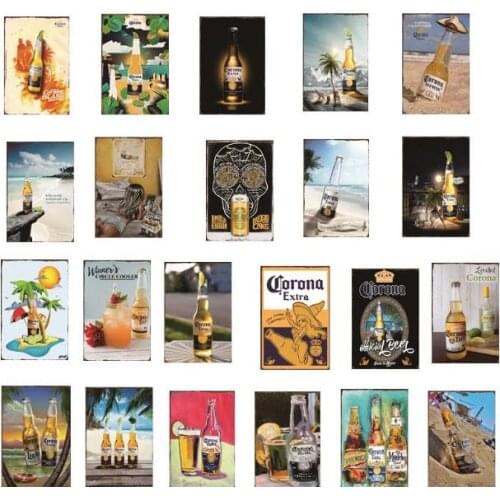 Corona Extra Beer Poster Metal Tin Signs Retro Wall Stickers For Bar Pub Cafe Decoration Art Plaque Vintage Home Decor #140