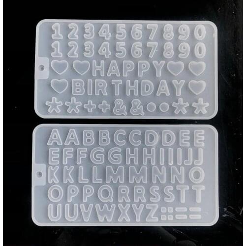 DIY Pendant Crystal Silicone Mold Handmade Letter Number Epoxy Resin Mold for Kids Tool Jewelry Casting Mold Resin Crafts