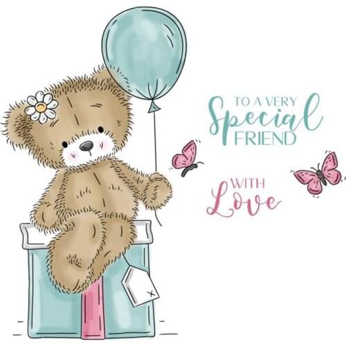 With Love Bear 3x4 inch Clear Stamps For DIY Scrapbooking Paper Cards Transparent Stempels Silicone Seal New