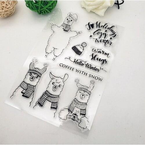 11x16cm Alpaca Clear Stamps Transparent Seal Silicone Seal TPR Christmas Wedding Roller Stamps DIY Scrapbook Album Card