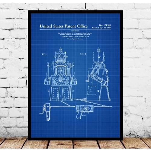 Robert the Robot Toy Patent Blueprint Poster