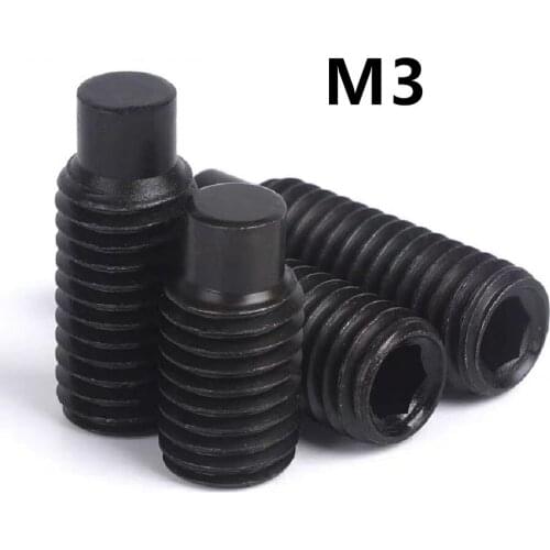 100pcs/lot M3x3/4/5/6/8/10/12mm DIN915 GB79 Grade 12.9 Hexagon socket head cap machine meter headless screw convex end set screw