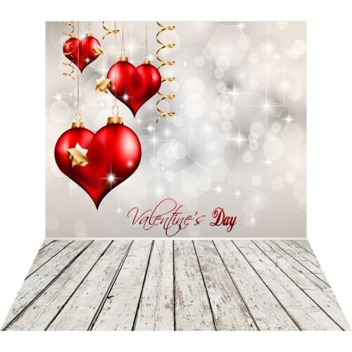 Valentines Day Photography Backdrops Vinyl Background for Photo Studio Vintage Wood Sliver Sparkles Photo Background Photophone