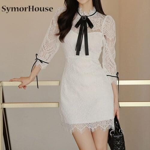 Vintage Dress Women 2021 Summer Casual Kawaii Slim Lace tassels Dress Korean Elegant Retro Fairy Dress Female Cute Chic Autumn