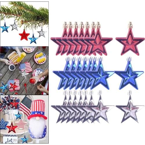 Hanging Star Ornament Patriotic USA Stars for Indoor Outdoor Party Holiday Tree Photo DIY Decorations