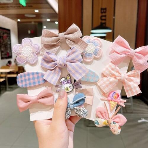 7 Piece/Set Baby Girls Floral Butterfly Hair Accessories Hair Pins Kids Children Hair Clips Big Hair Trim Styling Tool