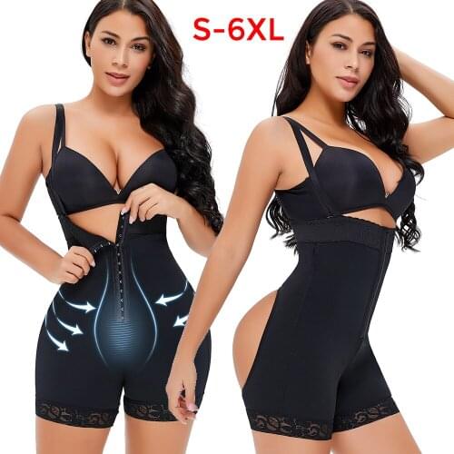 Womens Open Butt Lifter Enhancer Shapewear High Waist Shorts Tummy Control Body Shaper Panties Hook Plus Size Postpartum Girdles