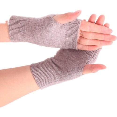 23 Colors Wristband Winter Gloves Women Writing Typing Knitted 2021 Womens Thermal Gloves Warm Woolen Thread Fingerless Mittens