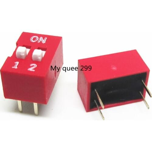 100Pcs Slide Type Switch Module 2-Bit 2.54mm 2 Position Way DIP Red Pitch