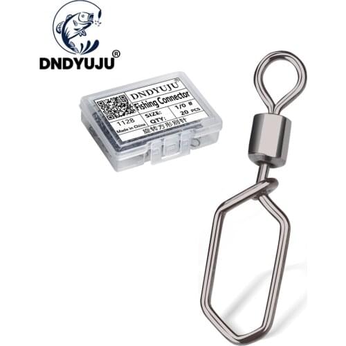 20pcs/set Fishing Rolling Swivels Connector with T shape Snap 1l0#-10# For Fishhook Lure Tackle Carp Fishing Accessories