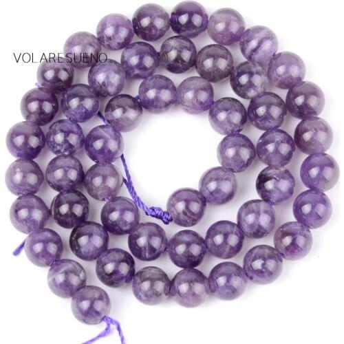 A+ Natural Stone Amethysts Beads Round Loose Spacer Beads For Jewelry Making Diy Bracelet Charms Accessories 4 6 8 10 12mm 15