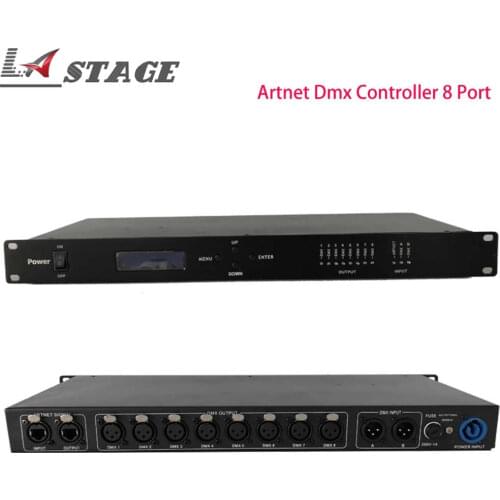 Free Shipping Artnet Dmx Controller 8 Port Converter Output 8x512 4096 Channels For Satge Dj Light Control