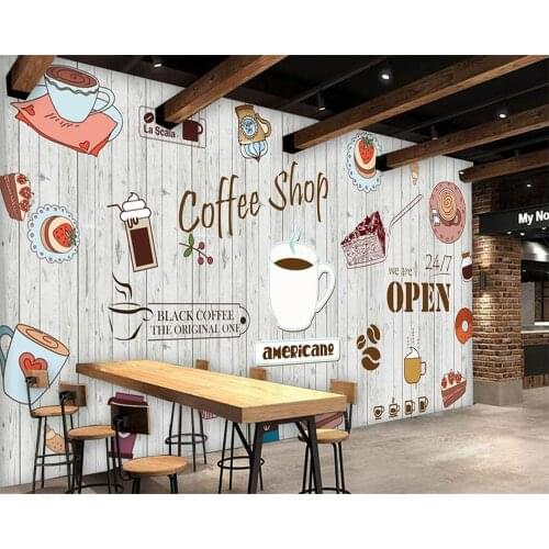 Beibehang Large custom wallpaper of any size wallpaper European and American coffee shop papel de parede wallpaper for walls 3 d