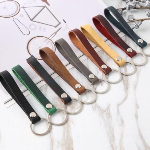 Real Cowhide Genuine Leather Keychain Pocket for Car Keys Clip Ring Women Men Handmade Handbags Accessories DIY Gift 2020 New