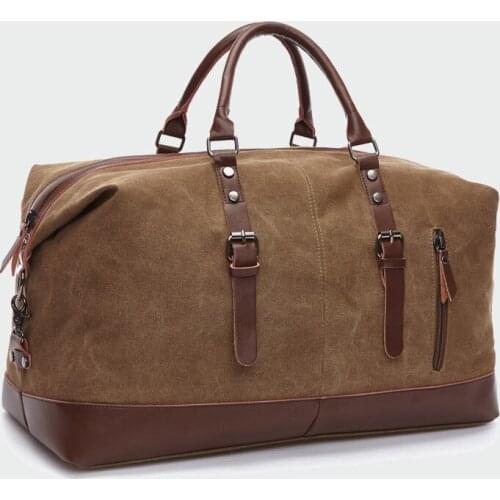Canvas Leather Mens Bags 22'' Travel Luggage Bag Men Duffel Travel Tote Large Weekend Bag Overnight Big duffle Handbag ML101