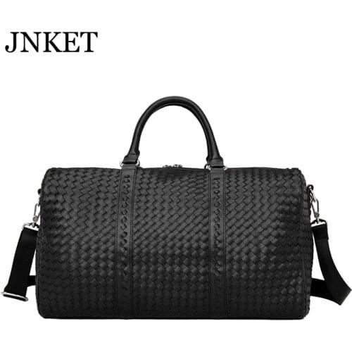 JNKET New Large Capacity Travel Bags PU Leather Luggage Bag Leisure Handbags Waterproof Shoulder Bags Tote Bag