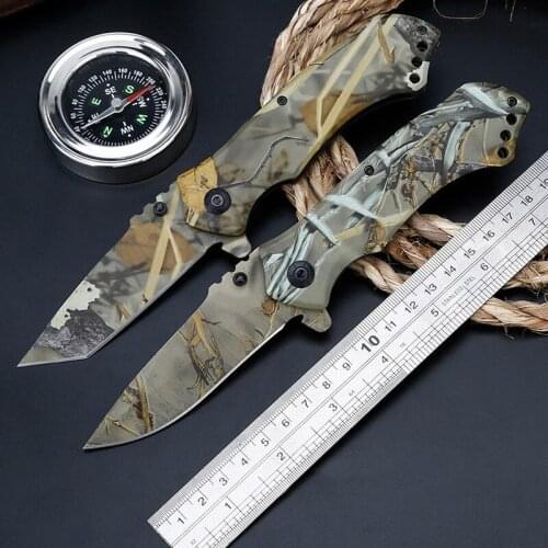 Camouflage Tactical High-hardness Folding Knife Outdoor Survival Multi-function Folding Knife Outdoor Self-defense Pocket Knife