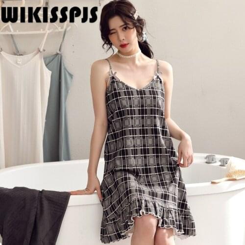 Summer Sleeveless Suspender Nightgown Robe Sets Lattice Medium Length Pajamas Cartoon Robe Sets Plus Size Pink Nightgown