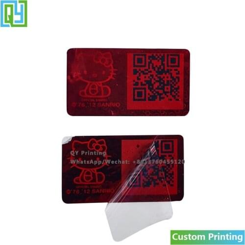 10000pcs 22x12mm Custom Printed Secure Genuine Hologram Sticker Red Laser Foil 3D Holorhraphic QR Code Labels Warranty VOID Seal
