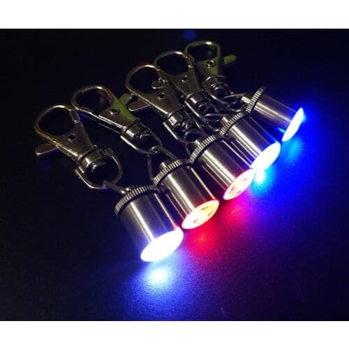 Stainless steel metal key chain small gifts colorful light source commodity ornaments LED light circuit board