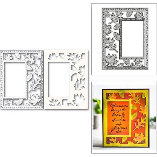 New Leaves Dotted Rectangle Stencil 2020 Metal Cutting Dies for DIY Scrapbooking and Card Making Decor Embossing Craft No Stamps