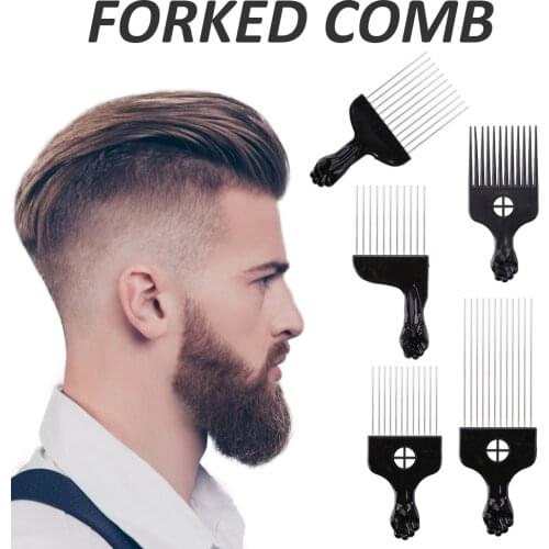 Salon Use Black Metal African American Pick Hair Wide Teeth Combs Afro Hair Comb For Hairdressing Styling Tool