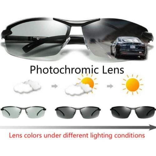 Driving Photochromic Sunglasses Men Polarized Chameleon Discoloration Sun Glasses for Men Women UV400 Male Drive Goggles